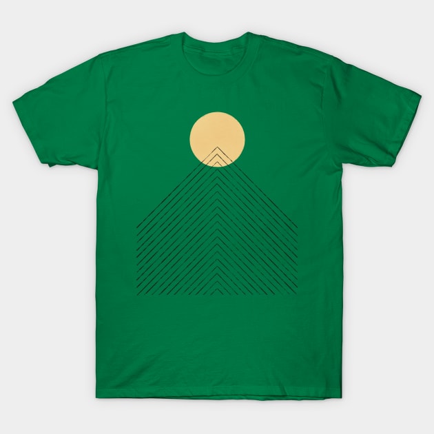 Abstraction mountain and sun landscape T-Shirt by Chewbarber